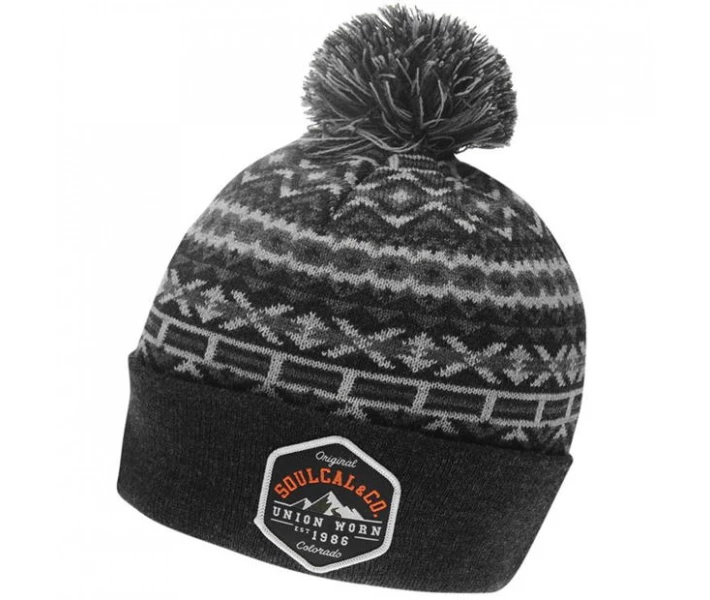 Фото - чоловічу шапку Шапка SoulCal Aztec Knit Black / Charcoal Універсальний