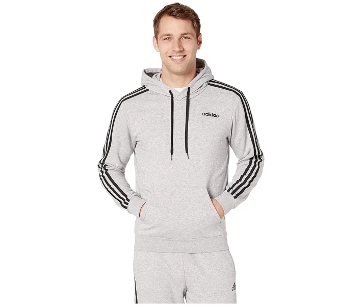 Фото - чоловічу толстовку Футболка adidas Essentials 3-Stripes Pullover French Terry Gray L