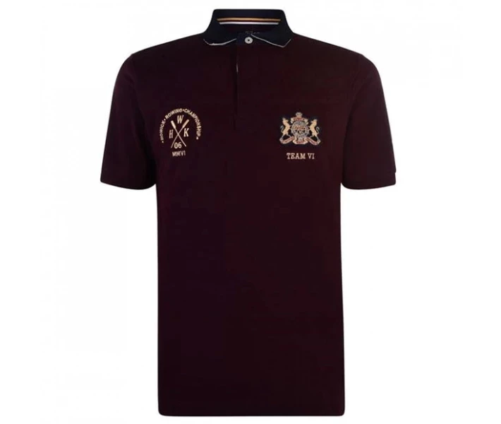 Фото - чоловіче поло Поло Howick Sleeve Rugby Burgundy XL