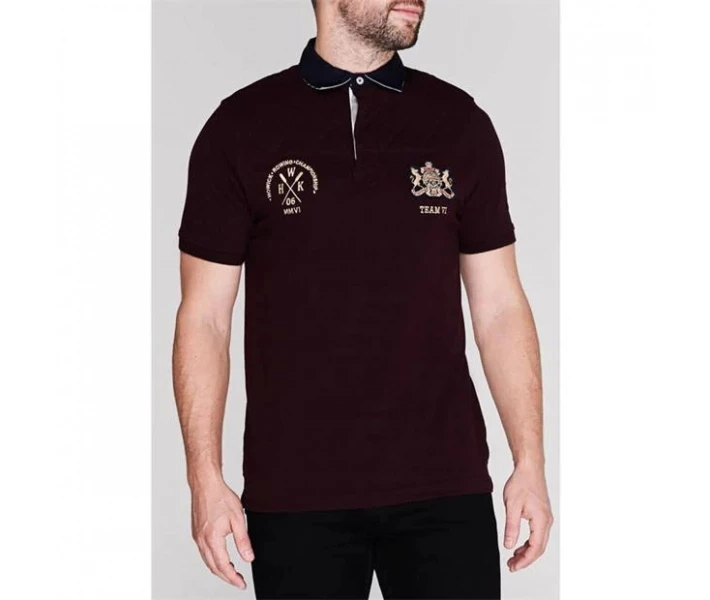 Фото - чоловіче поло Поло Howick Sleeve Rugby Burgundy XL