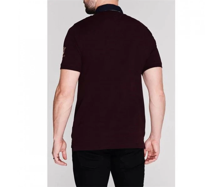 Фото - чоловіче поло Поло Howick Sleeve Rugby Burgundy XL