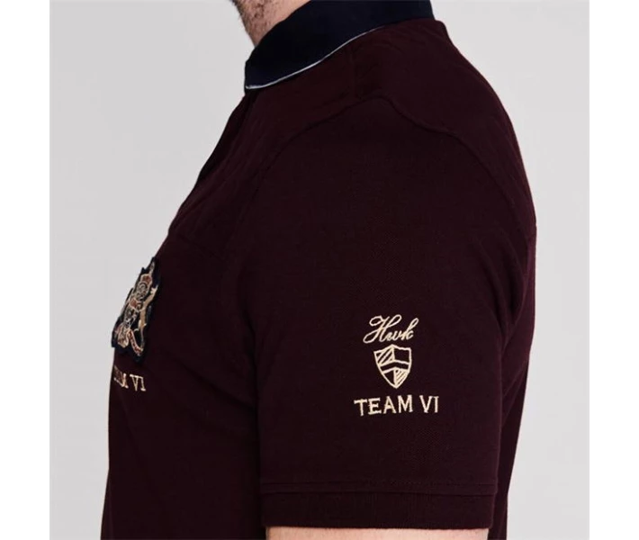 Фото - чоловіче поло Поло Howick Sleeve Rugby Burgundy XL