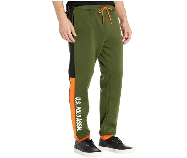 Фото - чоловічі спортивні штани Штани U.S. POLO Tricolor Wordmark Jogger Rifle Green L