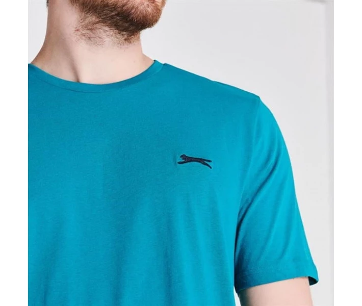 Фото - чоловічу футболку Футболка Slazenger Plain Teal Blue L