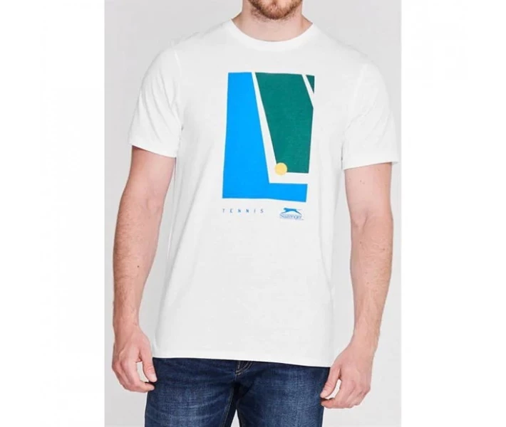 Фото - чоловічу футболку Футболка Slazenger Tennis Graphic White XL