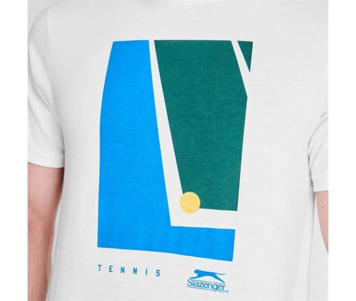 Фото - чоловічу футболку Футболка Slazenger Tennis Graphic White XL