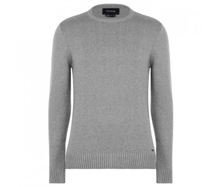 Фото - чоловічий джемпер Джемпер Firetrap Galaxade Knit Grey Marl XL