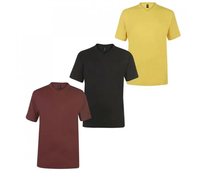 Фото - чоловічу футболку Футболка Donnay V Neck T Shirt Burg/Must/Black 3 шт XXL