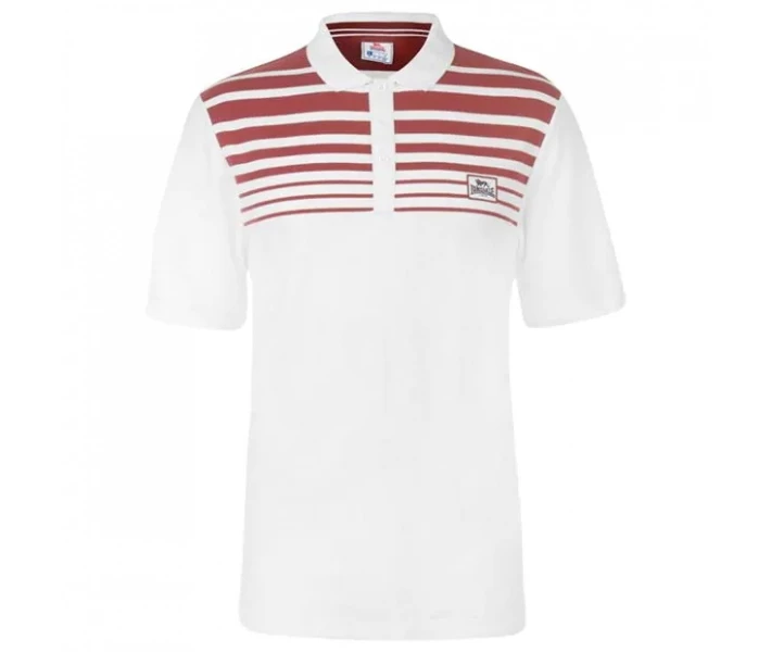 Фото - чоловіче поло Поло Lonsdale Yarn Dye Stripe White/Burgundy L