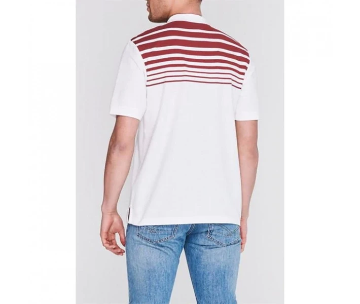 Фото - чоловіче поло Поло Lonsdale Yarn Dye Stripe White/Burgundy L