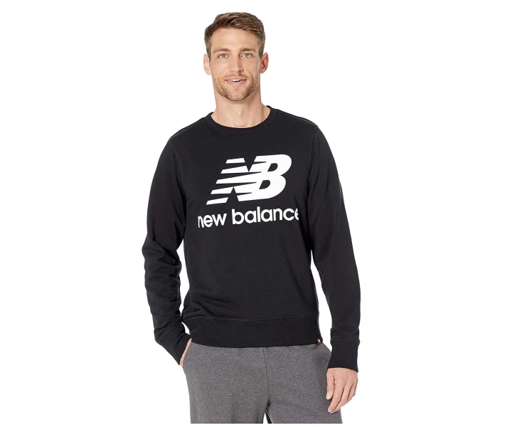 Фото - чоловічу толстовку Толстовка New Balance Essentials Stacked Logo Crew Black M