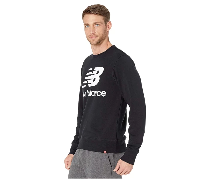 Фото - чоловічу толстовку Толстовка New Balance Essentials Stacked Logo Crew Black M