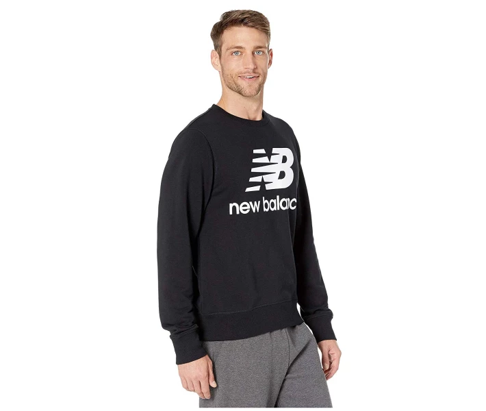 Фото - чоловічу толстовку Толстовка New Balance Essentials Stacked Logo Crew Black M