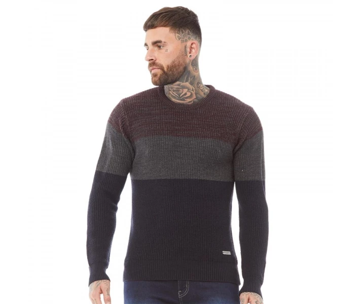 Фото - чоловічий джемпер Джемпер Brave Soul Creation Dark Burgundy Multi S