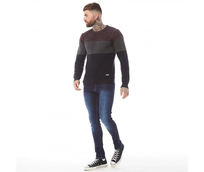 Фото - чоловічий джемпер Джемпер Brave Soul Creation Dark Burgundy Multi S