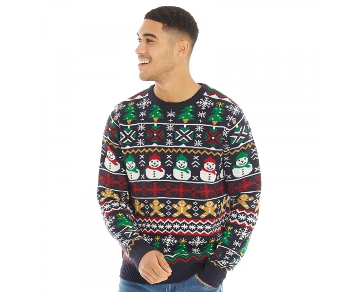 Фото - чоловічий джемпер Джемпер Fluid Christmas er Navy Multi Navy L