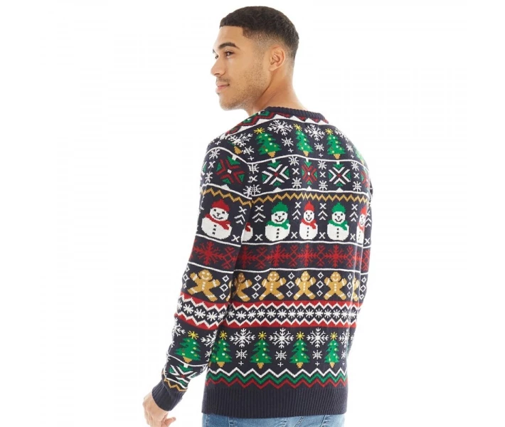 Фото - чоловічий джемпер Джемпер Fluid Christmas er Navy Multi Navy L