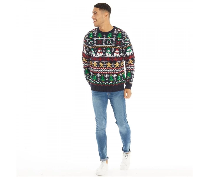 Фото - чоловічий джемпер Джемпер Fluid Christmas er Navy Multi Navy L