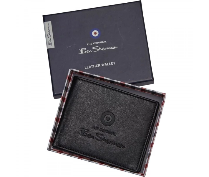 Фото - гаманець Гаманець Ben Sherman Travis Leather Black Black Універсальний