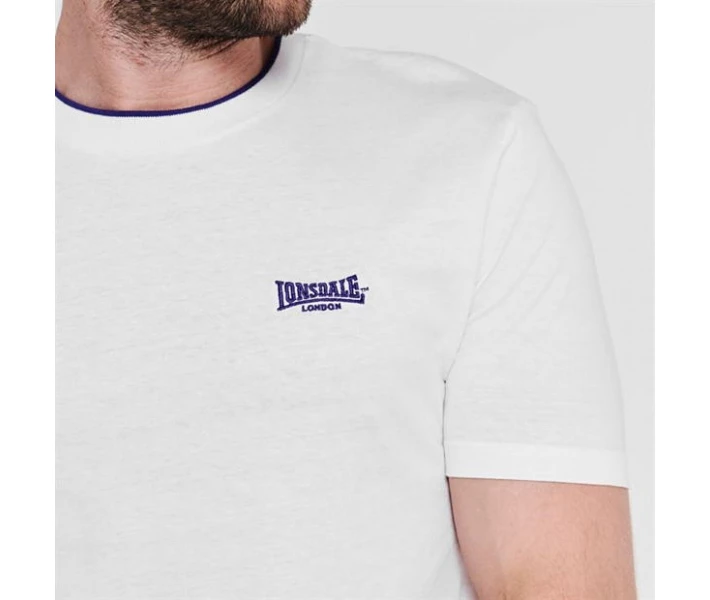 Фото - чоловічу футболку Футболка Lonsdale Tipped Tee White XS
