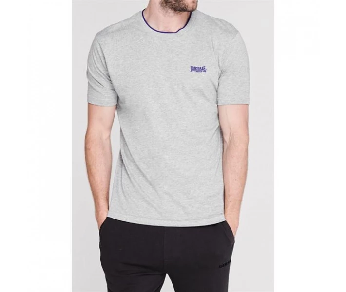 Фото - чоловічу футболку Футболка Lonsdale Tipped Tee Grey Marl S