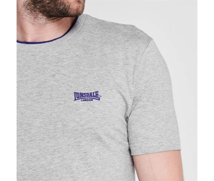 Фото - чоловічу футболку Футболка Lonsdale Tipped Tee Grey Marl S