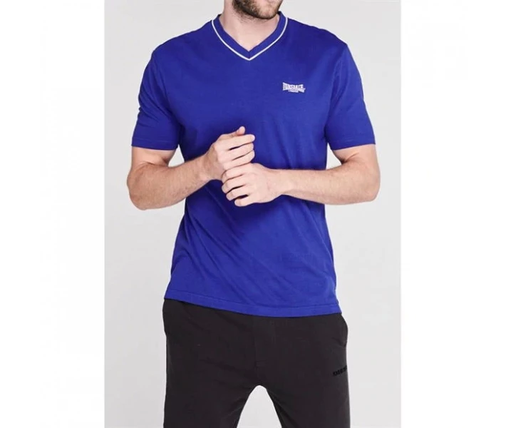 Фото - чоловічу футболку Футболка Lonsdale V Neck Tee Royal Blue S