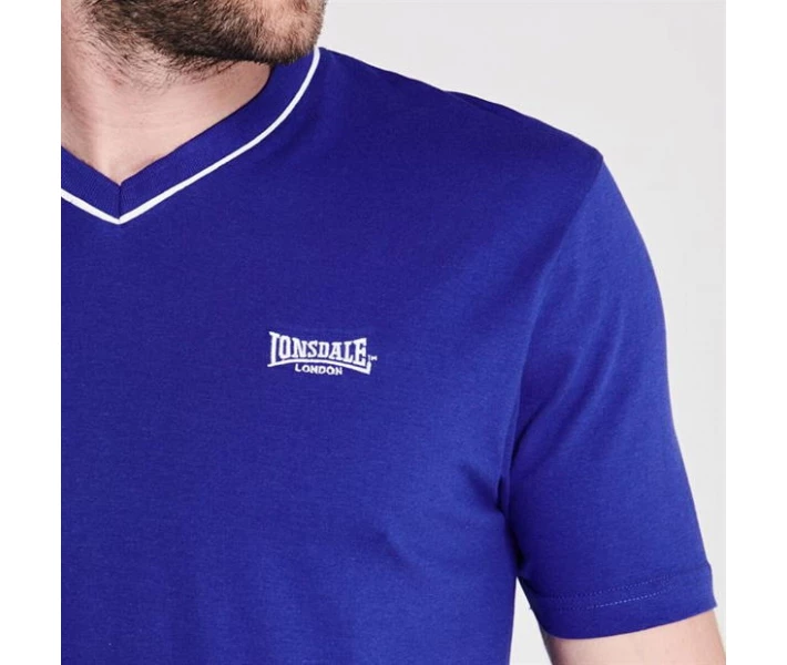 Фото - чоловічу футболку Футболка Lonsdale V Neck Tee Royal Blue S
