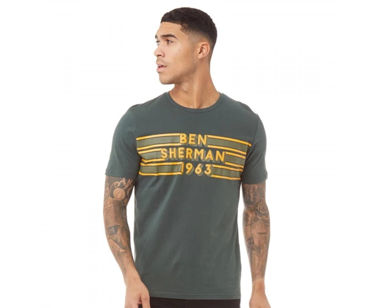 Фото - чоловічу футболку Футболка Ben Sherman Retro Chest Dark Green Green S