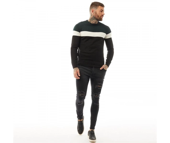 Фото - чоловічі джинси Джинси Brave Soul Leyland Ripped Skinny Black/Charcoal Black 34W 34L