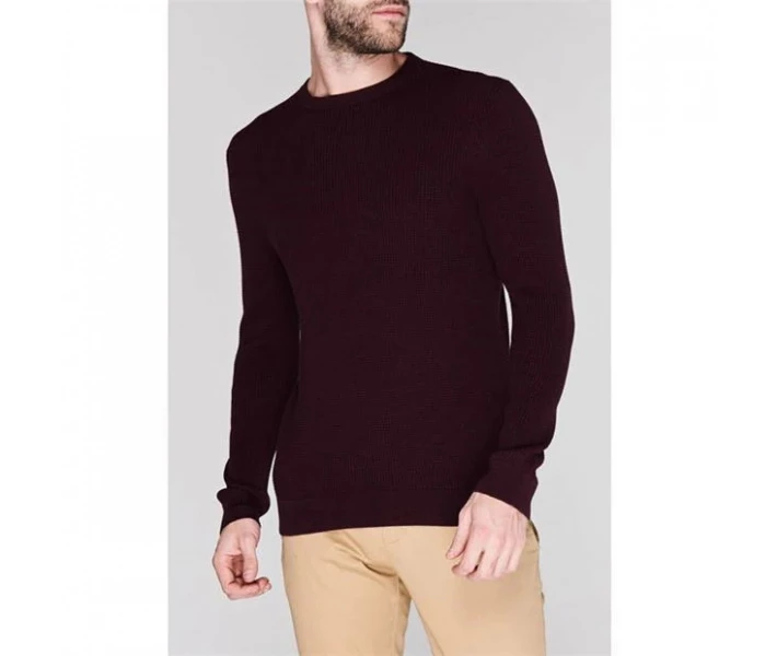 Фото - чоловічий джемпер Джемпер Firetrap Blackseal Waffle Burgundy XXL