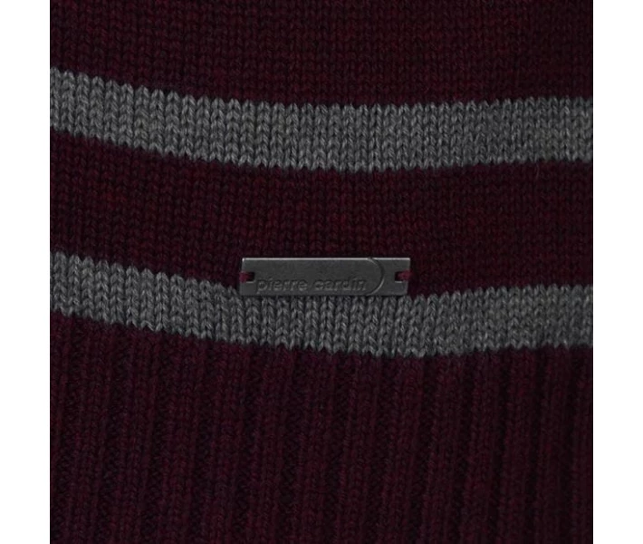 Фото - чоловічий джемпер Джемпер Pierre Cardin Button Neck Knit Burgundy / Grey M M