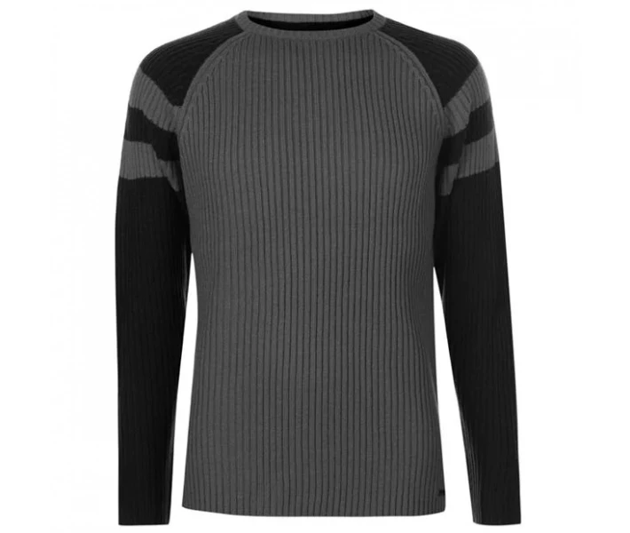 Фото - чоловічий джемпер Джемпер Pierre Cardin Ribbed Crew Knit Charcoal M / Blk XXL