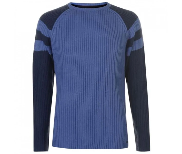 Фото - чоловічий джемпер Джемпер Pierre Cardin Ribbed Crew Knit Mid Blue / Navy S