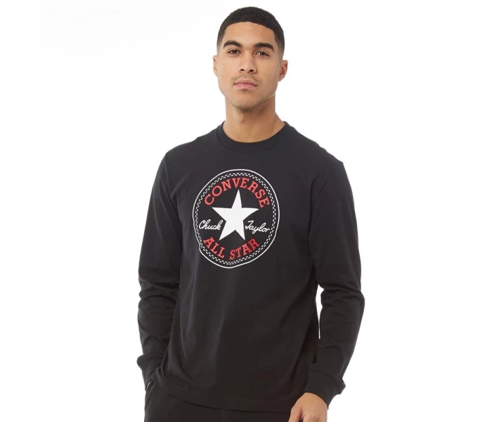 Фото - чоловічий лонгслів Лонгслів Converse Core Chuck Patch T-Shirt Black Black M