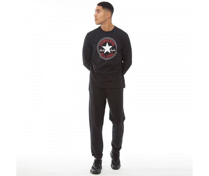 Фото - чоловічий лонгслів Лонгслів Converse Core Chuck Patch T-Shirt Black Black M