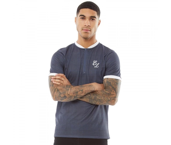 Фото - чоловічу футболку Футболка Closure London Zip Navy Slate Blue S