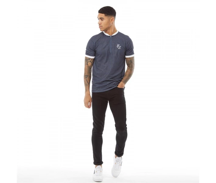 Фото - чоловічу футболку Футболка Closure London Zip Navy Slate Blue S