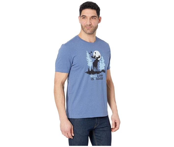 Фото - чоловічу футболку Футболка Life is Good Wildlife Moose Crusher Tee Blue L