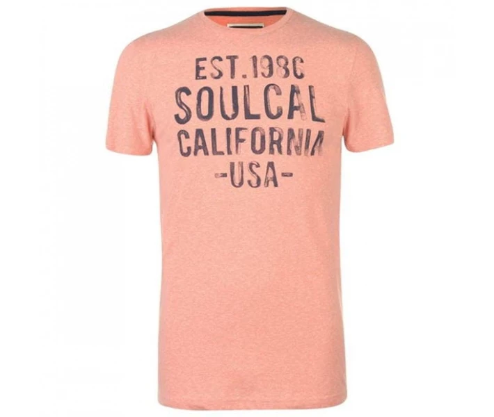 Фото - чоловічу футболку Футболка SoulCal Textured Flecked Bright Coral S