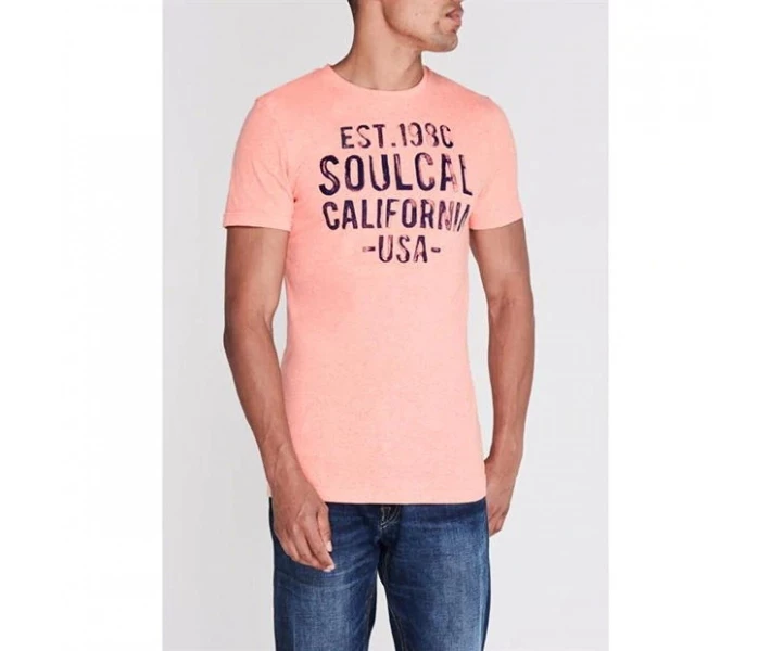 Фото - чоловічу футболку Футболка SoulCal Textured Flecked Bright Coral S