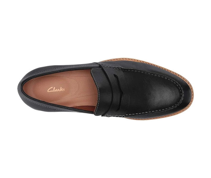 Фото - чоловічу туфлю Туфлі лофери Clarks Atticus Free Black Leather 39.5