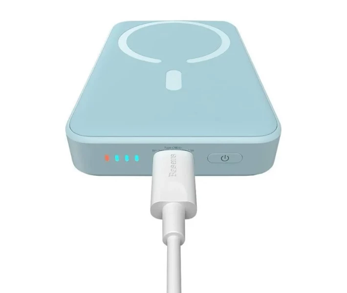 Фото - універсальну мобільну батарею Павербанк BASEUS Magnetic Fast Charge 10000mAh 20W з бездротовою зарядкою Qi 15W Blue (PPCX110103)