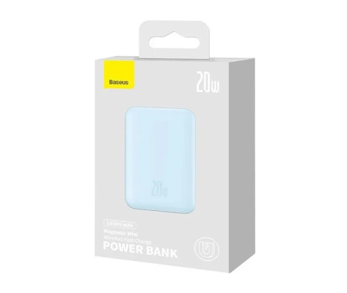 Фото - універсальну мобільну батарею Павербанк BASEUS Magnetic Fast Charge 10000mAh 20W з бездротовою зарядкою Qi 15W Blue (PPCX110103)