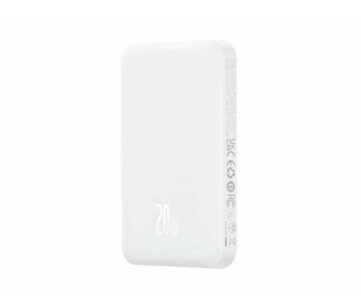 Фото - універсальну мобільну батарею Павербанк BASEUS Magnetic Mini 5000mAh 20W з бездротовою зарядкою Qi 15W White (P1-00)