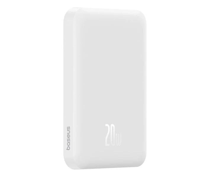 Фото - універсальну мобільну батарею Павербанк BASEUS Magnetic Mini 5000mAh 20W з бездротовою зарядкою Qi 15W White (P1-00)