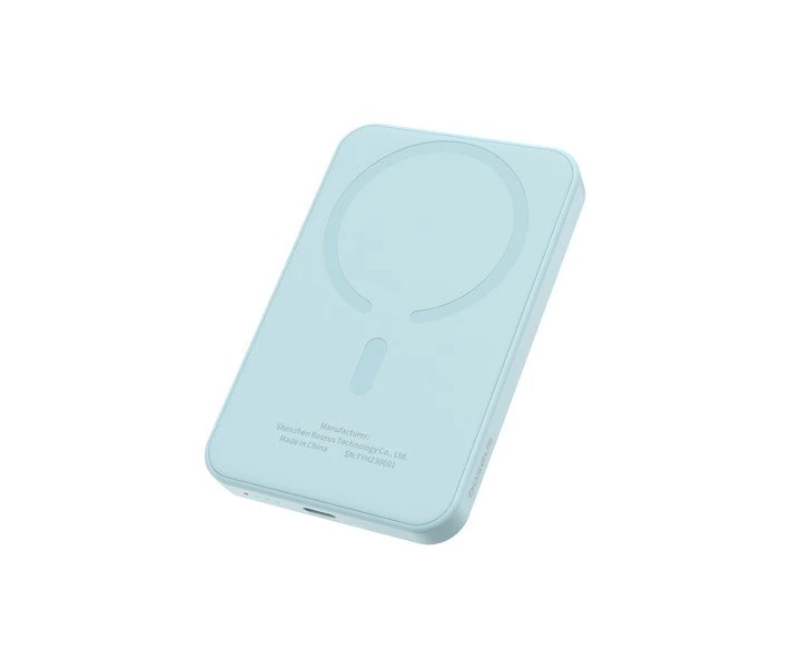 Фото - універсальну мобільну батарею Павербанк BASEUS Magnetic Mini 5000mAh 20W з бездротовою зарядкою Qi 15W Blue (P1-00)