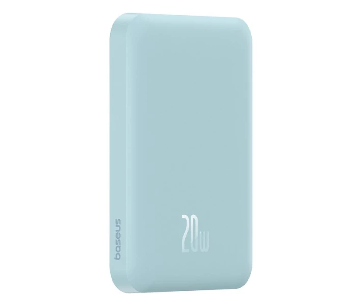 Фото - універсальну мобільну батарею Павербанк BASEUS Magnetic Mini 5000mAh 20W з бездротовою зарядкою Qi 15W Blue (P1-00)