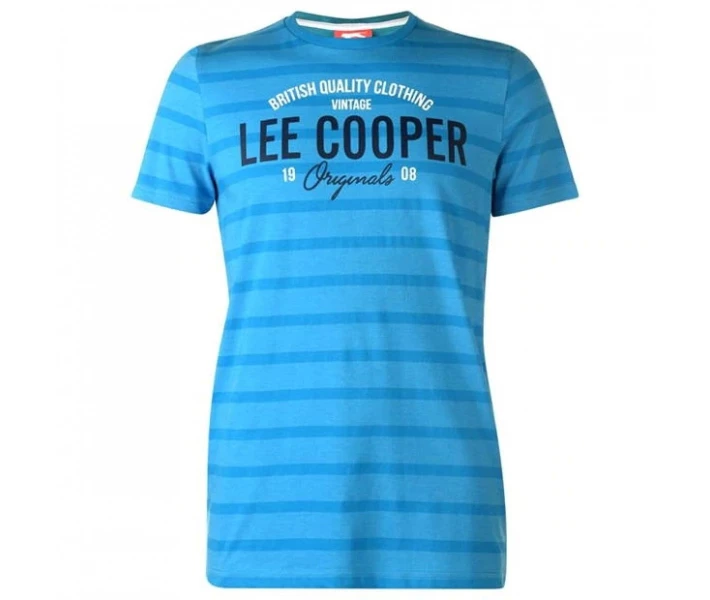 Фото - чоловічу футболку Футболка Lee Cooper Stripe Logo Bright Blue XL