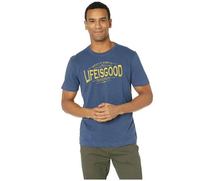 Фото - чоловічу футболку Футболка Life is Good LIG Classic Message Crusher Tee Blue S